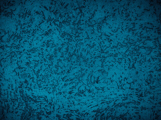 Beautiful abstract blue background. Blue wall with deep dark furrows.