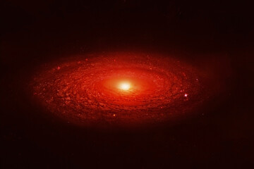 Galaxy in red colors. Elements of this image were furnished by NASA.