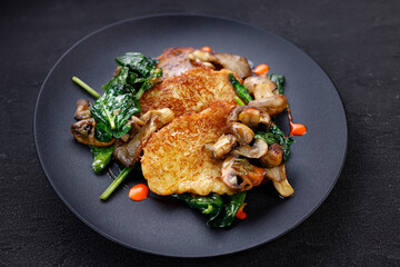 Hash brown potato, tasty vegetable vegan pancakes