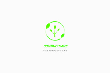 Green Tree Branch Logo Design