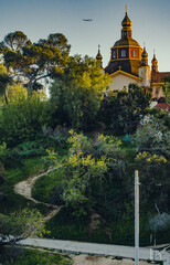 Naklejka premium church on a mountain