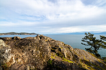Fototapeta na wymiar view of the Salish Sea from Creyke Point on Vancouver Island