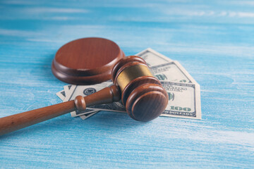 Hammer and money in court.