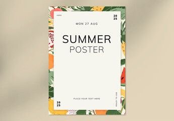 Tropical Fruits Summer Poster Layout