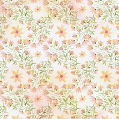 Watercolor floral pattern. Floral background. Gentle colors. Female pattern. Handmade.