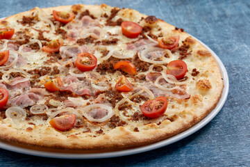 pizza on the wooden background