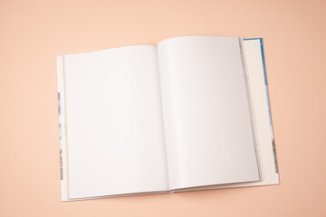 open photo book with white sheets moskup magazine