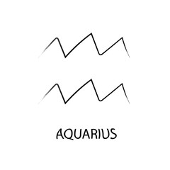 Aquarius. Zodiac sign on white background.
Astrology horoscope.