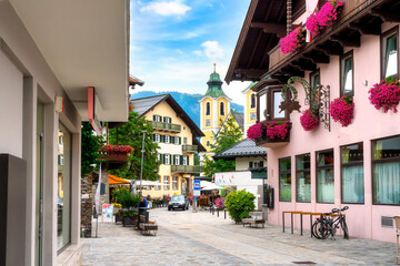 Cityscape of St. Johann in Tirol, Austria - obrazy, fototapety, plakaty