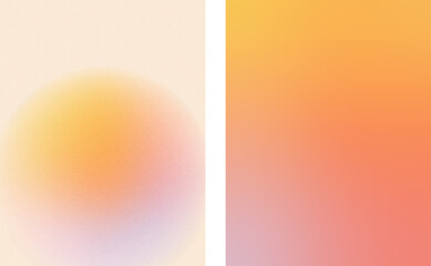 Gradient textured backgrounds for summer design in orange and pink colors. Can be used for wallpaper coverings, web and print. - obrazy, fototapety, plakaty