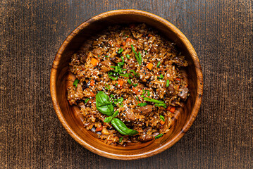 rice with vegetables and herbs