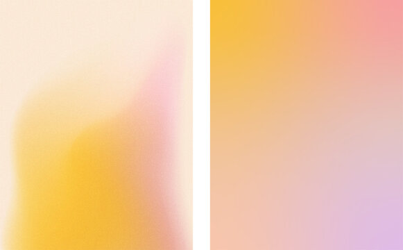 Pink and yellow gradient textured backgrounds. For covers and wallpapers, for web and print.