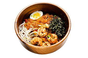 noodle with shrimps and egg