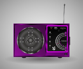 Vector illustration of radio or a player or a speaker. Object is mostly made out of wood. Some parts are metallic and plastic. Easily modifiable. Useful element for bigger projects and idea for design