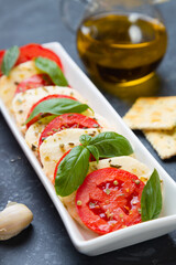Italian caprese salad with mozzarella cheese