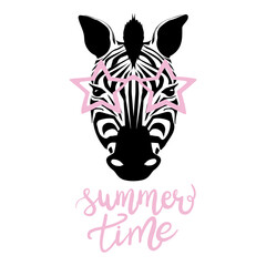 Vector of a zebra wearing sunglasses on white background. © Vladimir