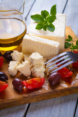 Greek feta cheese with olives