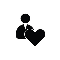 User profile with heart line icon charity image