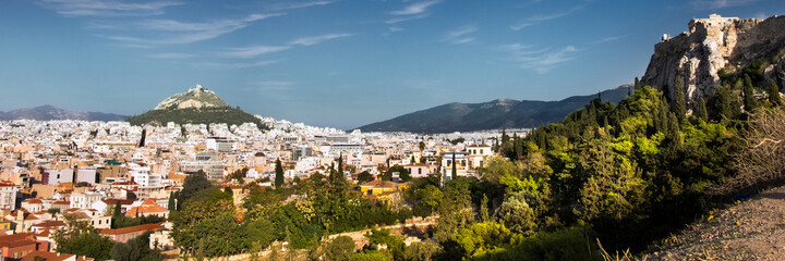 Fototapeta premium View towards the Mount Lycabettus from the Areopagus in Athens