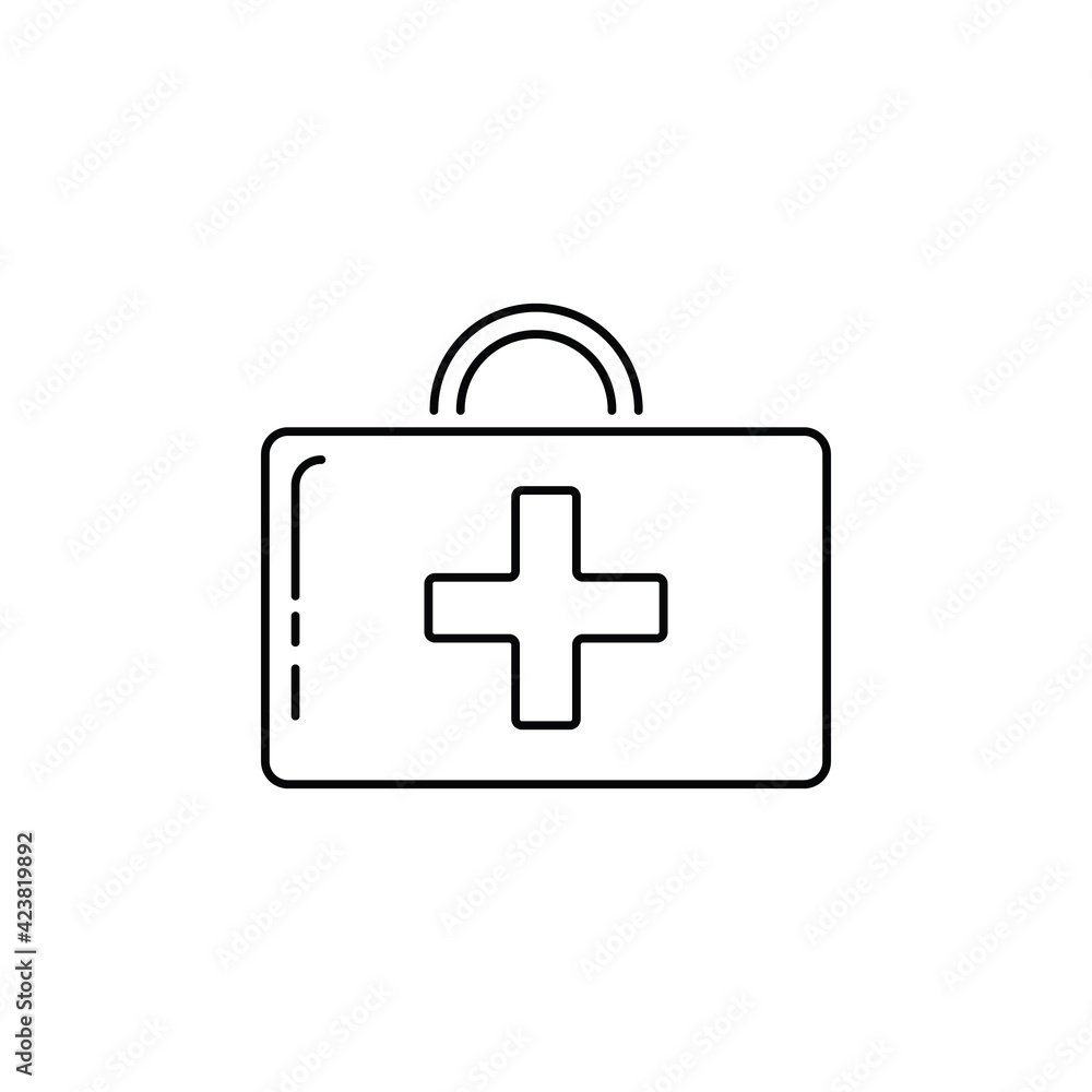 Wall mural first aid kit icon thin line image