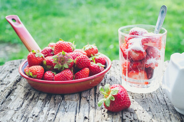 Background from freshly harvested strawberries