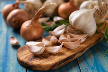 Organic grown garlic
