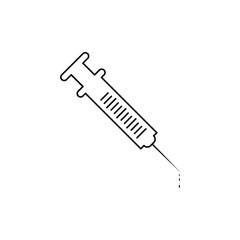 Vaccine icon on white background from thin line
