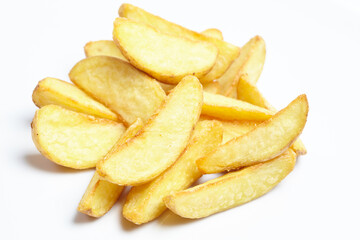 roasted potatoes on the white background