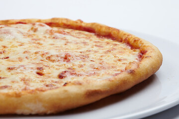 tasty pizza on the white background