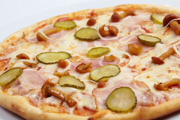 tasty pizza on the white background
