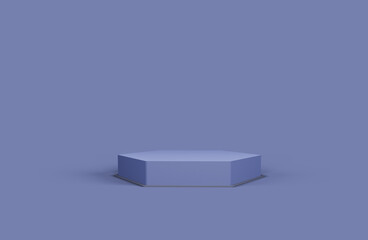 Premium marble podium. Geometry still life. Simplicity pedestal on the marble floor. Template for cosmetic. 3d rendering