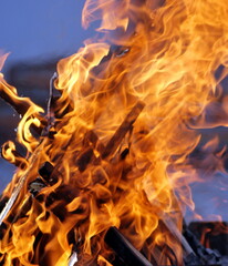 fire in the fireplace