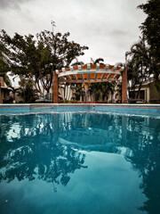 swimming pool at night