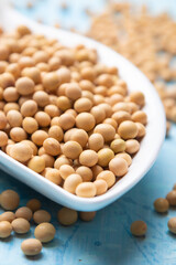 Bowl of dried soy beans