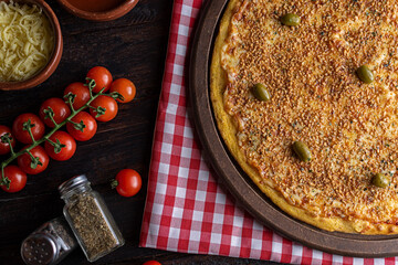 Pizza de alho e molho de tomate