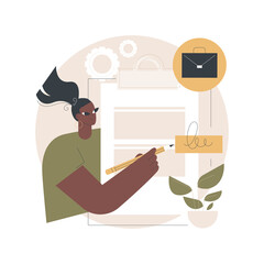 Employment agreement abstract concept vector illustration. Employment contract form, work agreement, employee and employer financial relations, collective responsibility abstract metaphor.