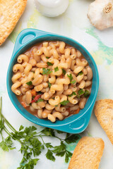 Italian pasta fagioli with kidney beans