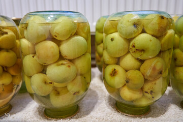 canned apple compote,homemade canned apples in jars for the winter