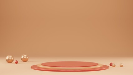 3d render of monochrome colored still life with empty space
