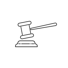 Line icon- judge gavel