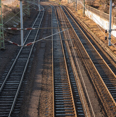 Fototapeta premium Overhead lines and railway tracks..