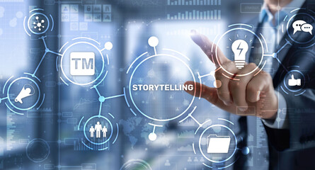 Storytelling. Story Telling Education and literature Business concept. Ability to tell stories