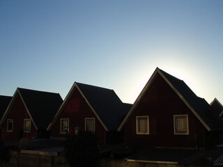 roof , houses , fall sunset , chile