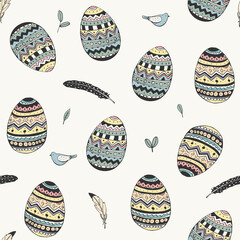 Easter eggs seamless vector patten