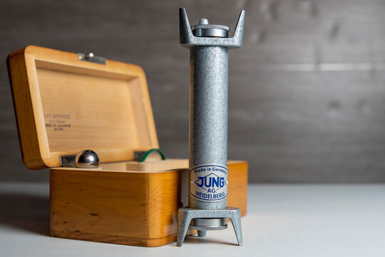 Ball drop viscometer called  viscometer Jung Ag Heidelberg Antique old viscometer measuring tool.