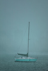 Fototapeta premium sailboat on the sea in winter