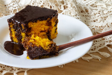 Carrot cake with chocolate - Traditional brazilian cake