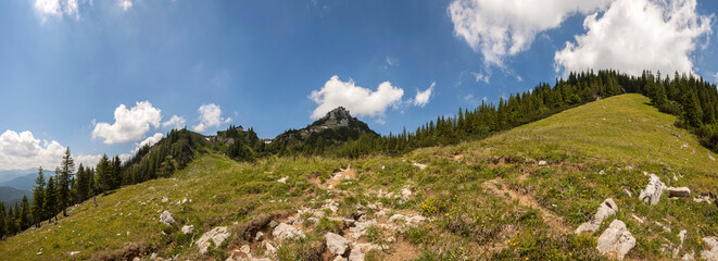 Panorama view from Rotwand mountain in Bavaria, Germany