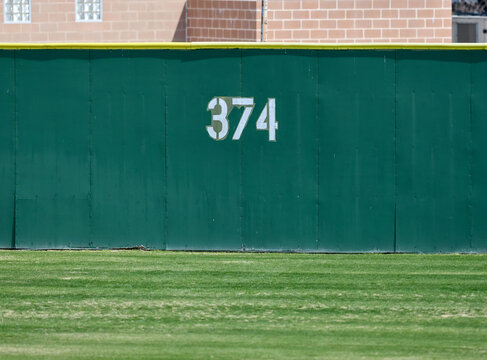 Baseball Field stadium wall in the outfield