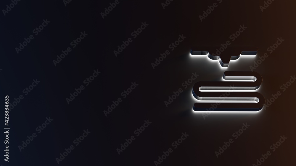 Poster 3d rendering of white light stripe symbol of 3d printing on dark background